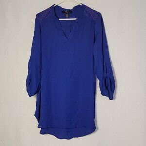 651. Riley + James Long Sleeve Blouse Blue Sz XL